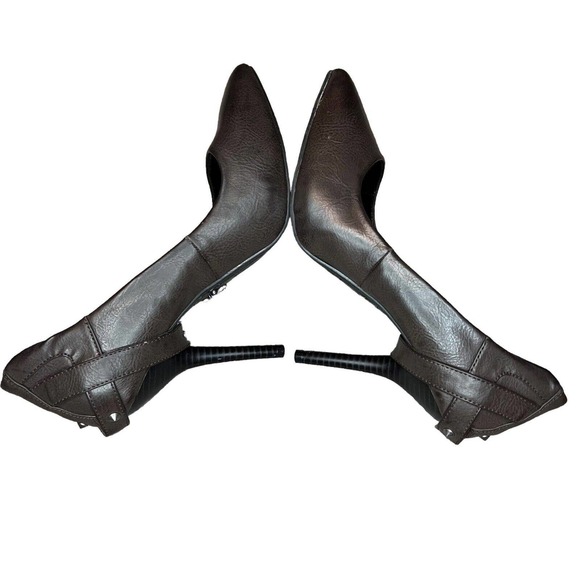 Simply Vera Vera Wang Brown Leather Stilettos Heels Womens Size 7 Pointed Toe - Picture 8 of 11